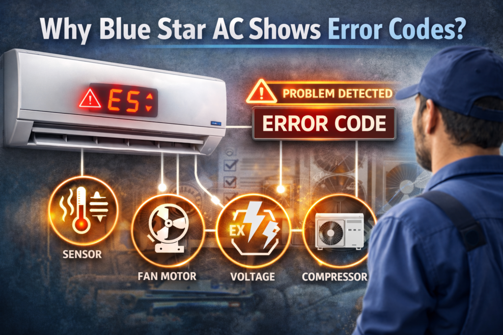 Blue Star AC Error Codes (2026) – Quick Fix for E1, E6, P1