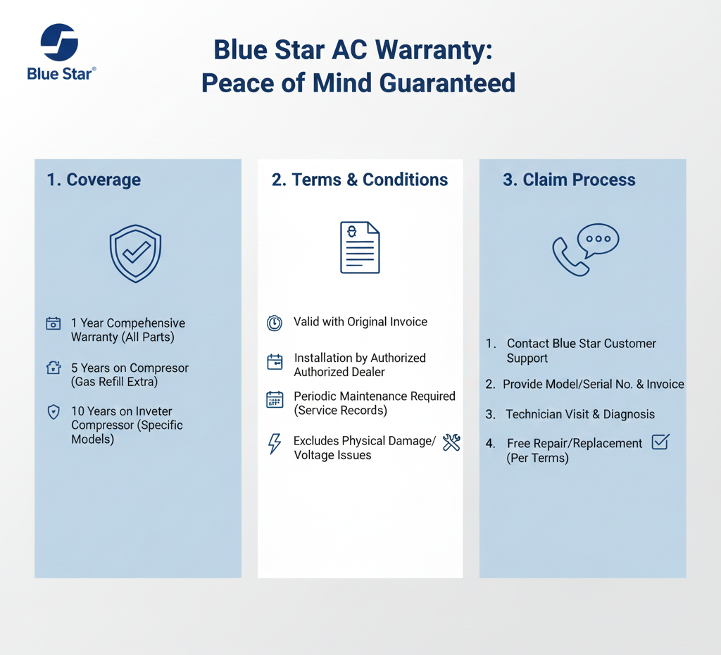 You are currently viewing Blue Star AC Warranty Guide – Coverage, Terms & Claim Process