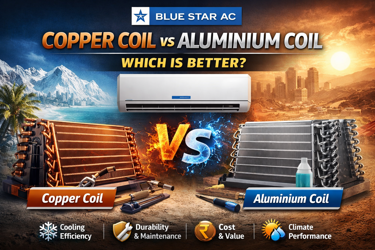 You are currently viewing Blue Star AC Copper Coil vs Aluminium Coil – Which Is Better?