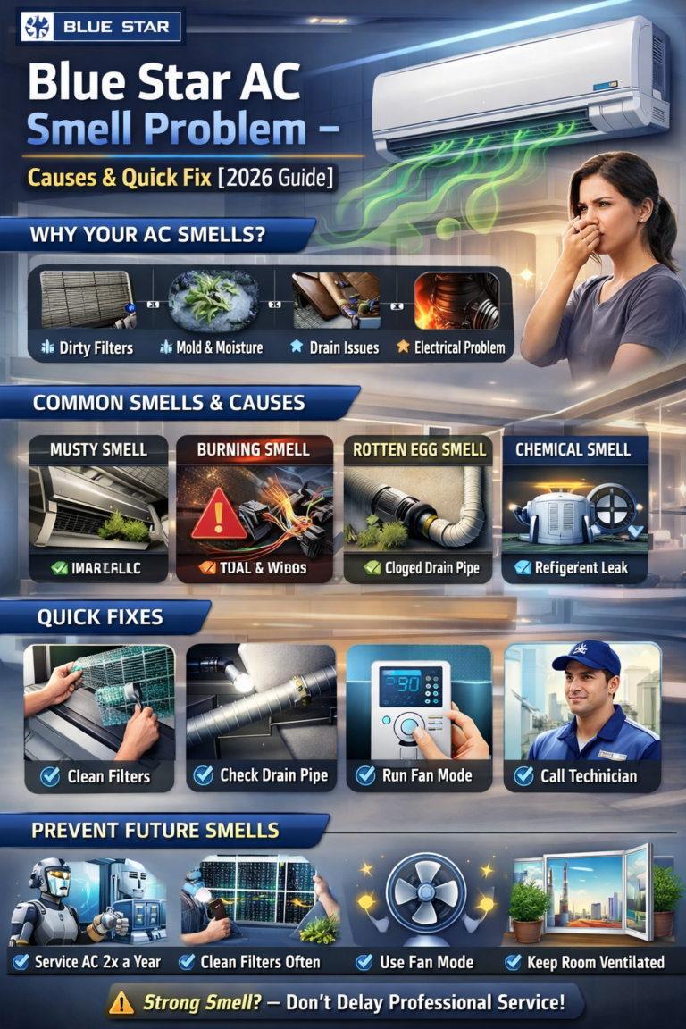 Blue Star AC smell problem