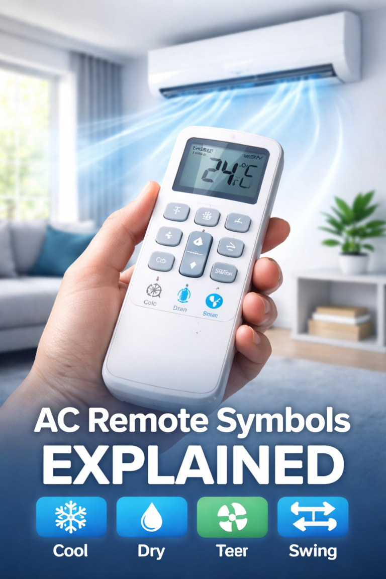Blue Star AC remote symbols meaning