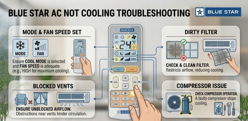 Blue Star AC not cooling